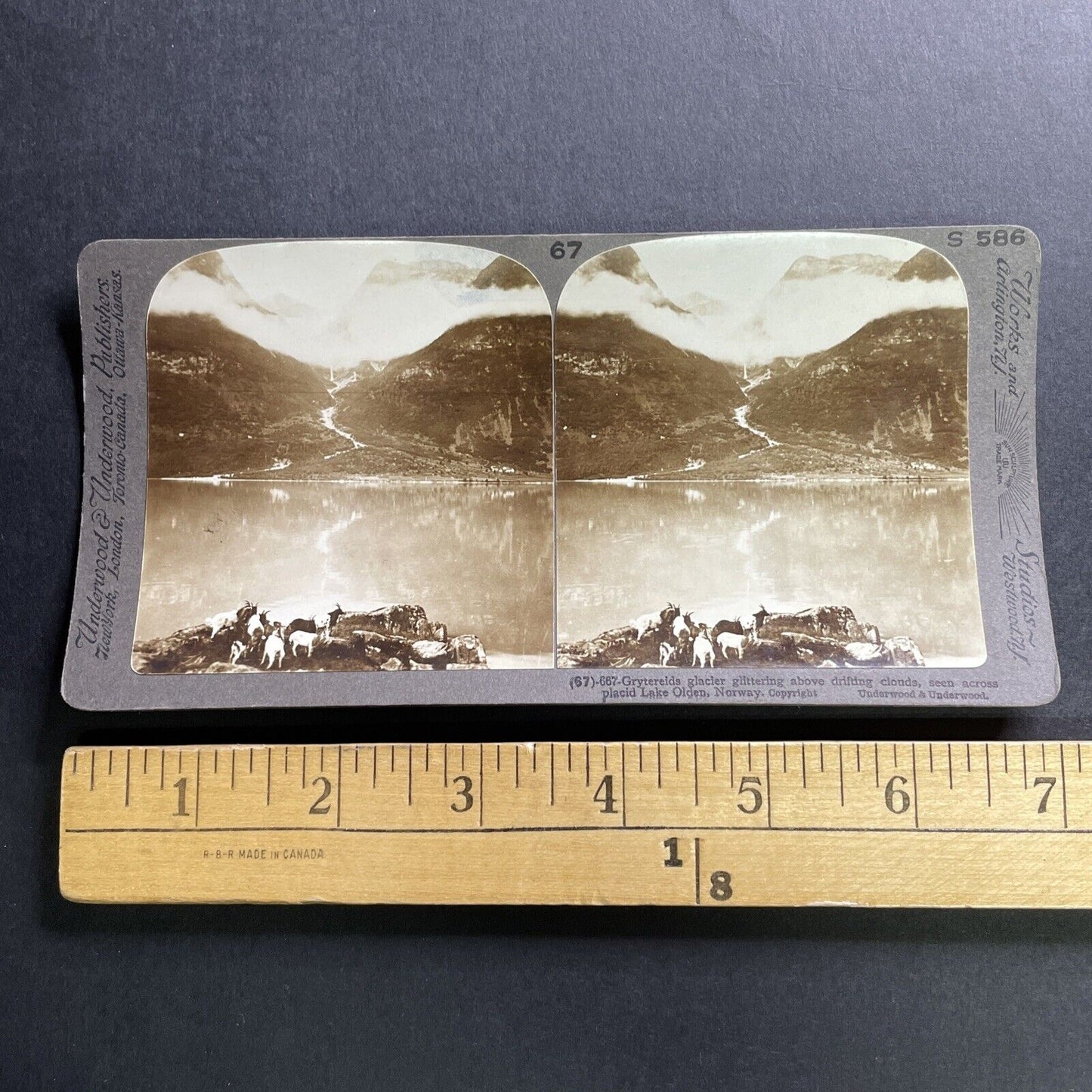 Antique 1902 Olden Norway On The Lake Stereoview Photo Card P1712