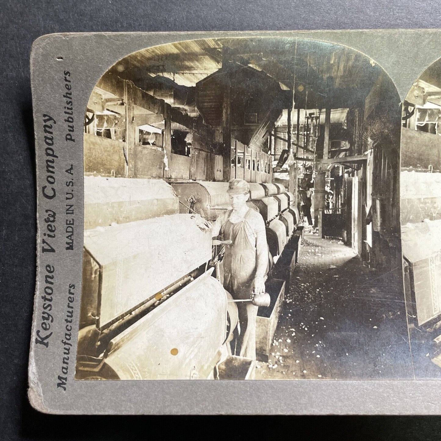 Antique 1909 Cotton Gin House In Greenville Texas Stereoview Photo Card P1273