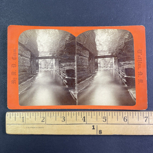 Council Chamber Watkins Glen New York Stereoview R.D. Crum Antique c1870 Y1038