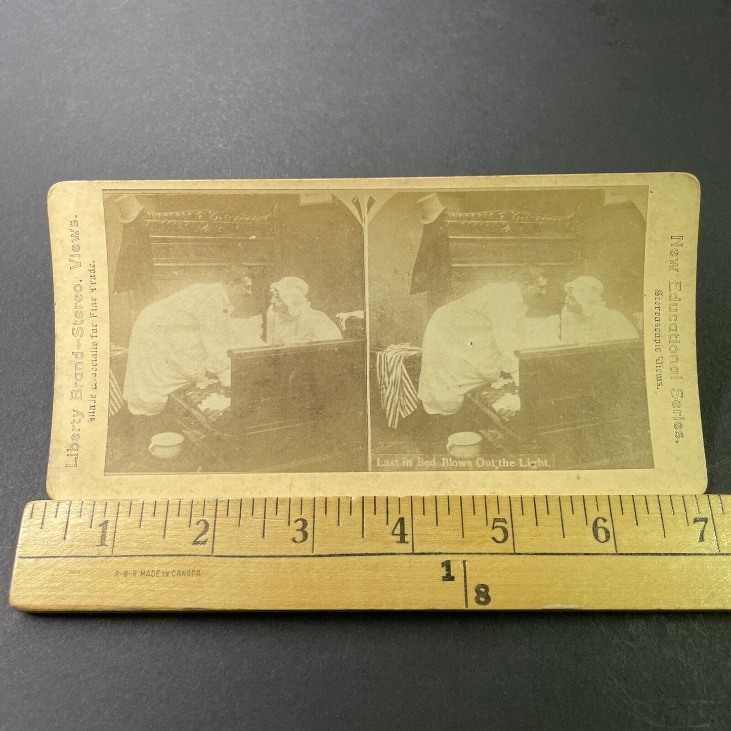 Antique 1870s Married Couple Races Off To Bed Stereoview Photo Card P3382