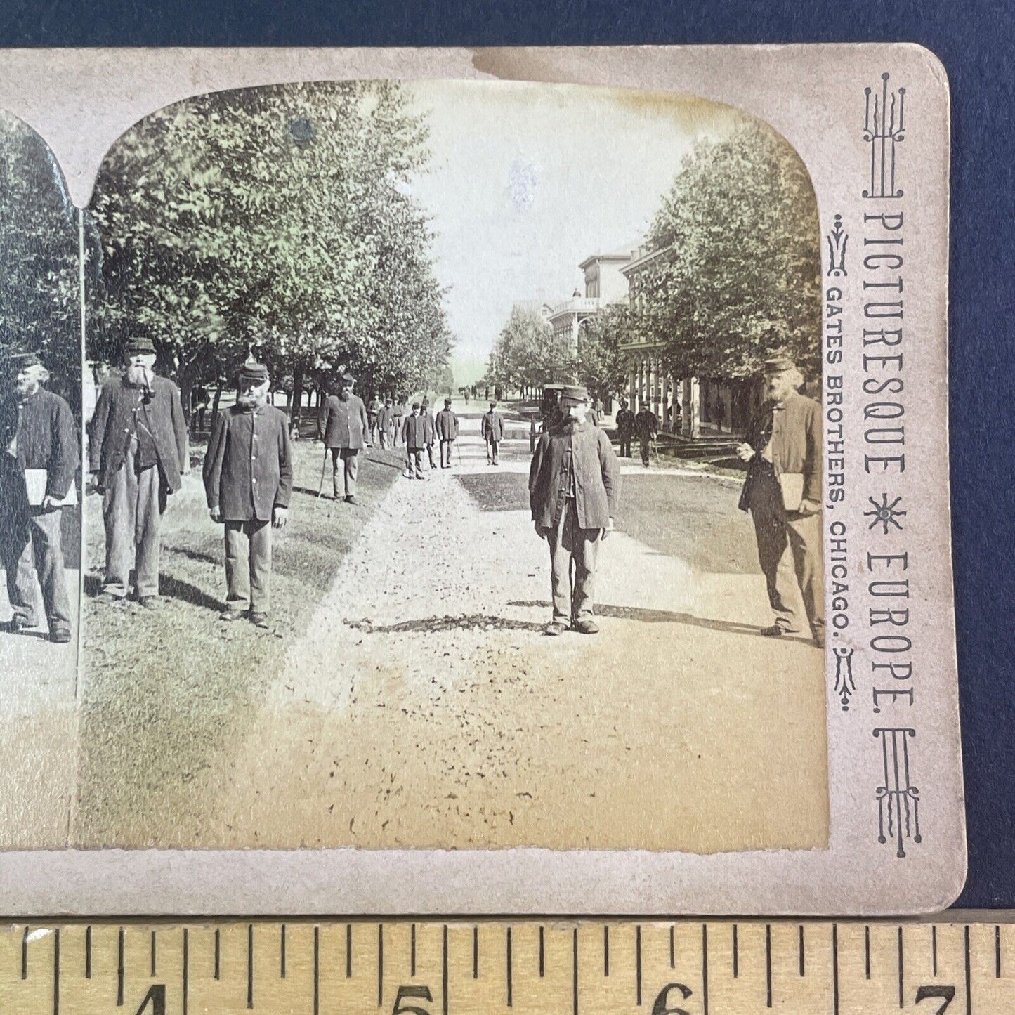 Union Civil War Veterans in Uniform Stereoview Dayton Ohio c1884 X3850