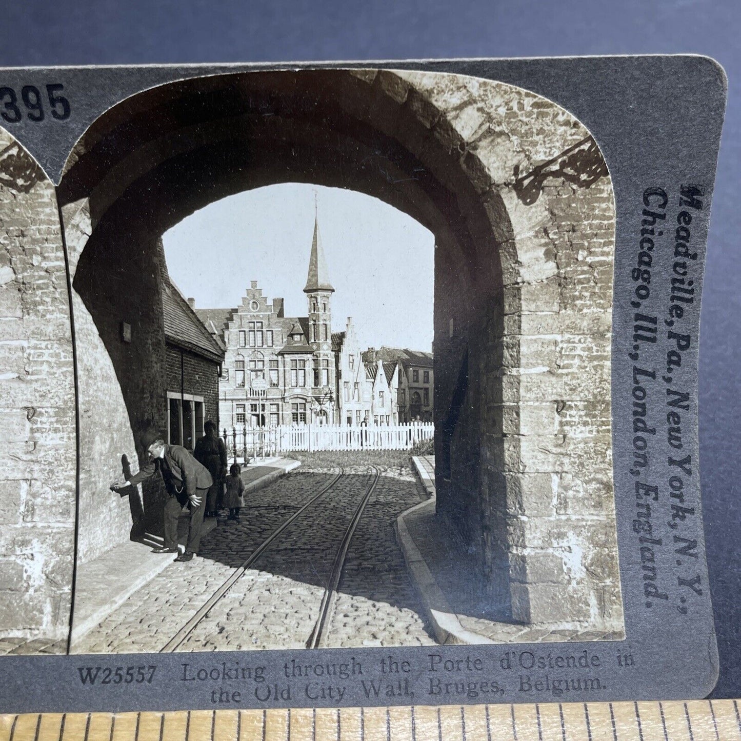 Antique 1920s Old City Of Bruges Belgium Stereoview Photo Card P2036