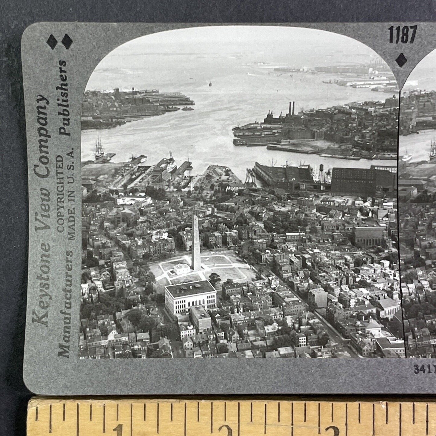 Bunker Hill Monument Boston Massachusetts Stereoview Antique c1920s Y1138