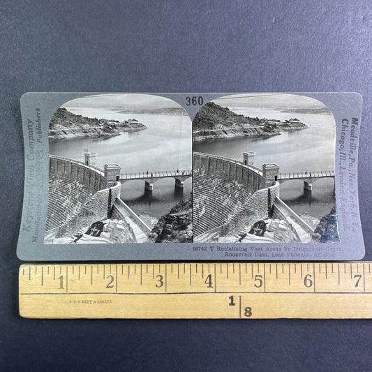 Theodore Roosevelt Dam near Phoenix Arizona Stereoview Antique c1910s Y1189