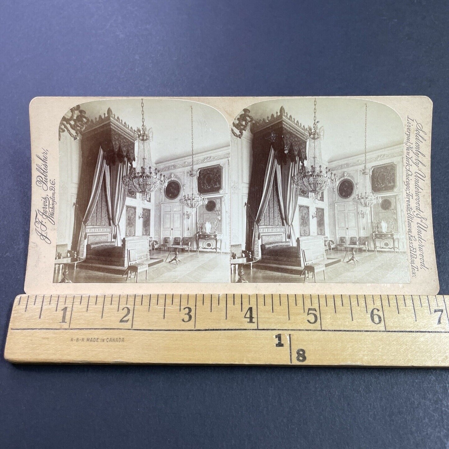 Antique 1890s Queen Victoria's Bedroom England Stereoview Photo Card P3880