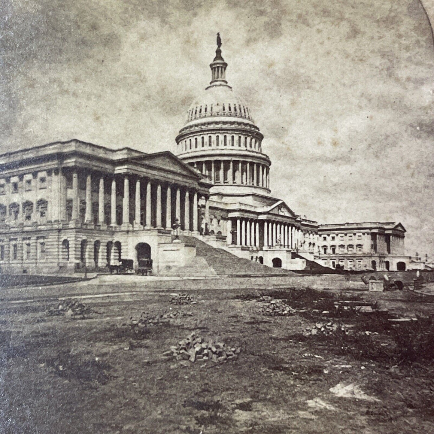 Newly Completed Capitol Building Stereoview Washington DC Antique c1866 X1271