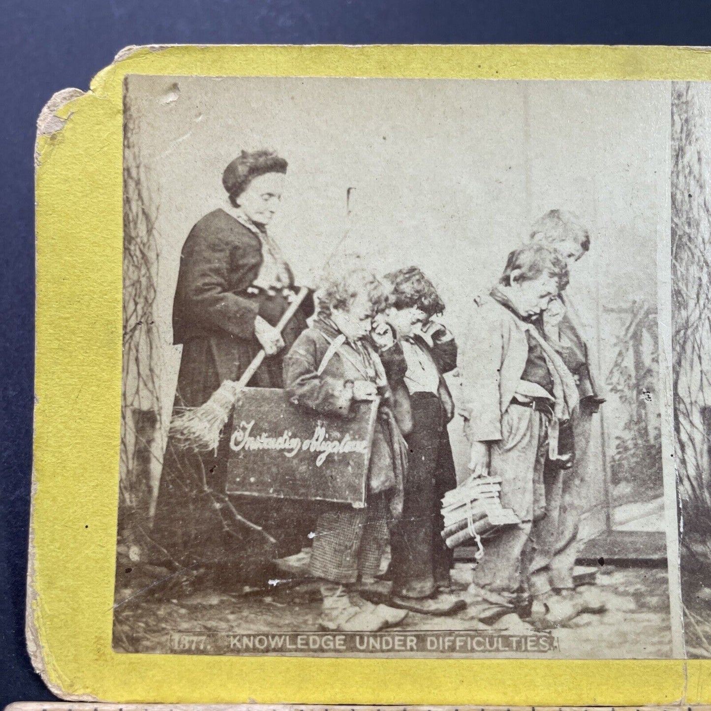 Antique 1870s Children In Extreme Poverty In America Stereoview Photo Card P3976