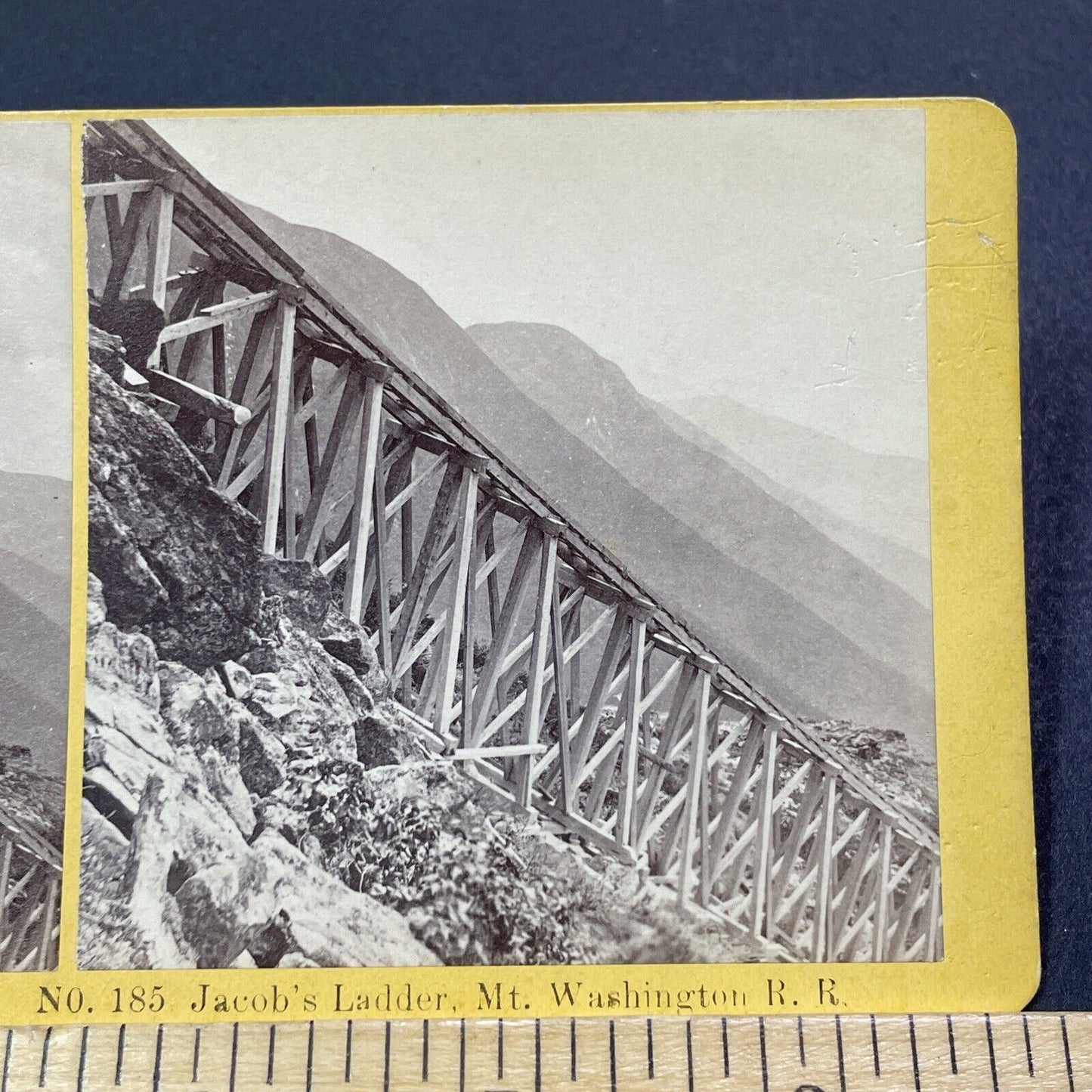 Antique 1870s Mount Washington Train Railroad NH Stereoview Photo Card V2064