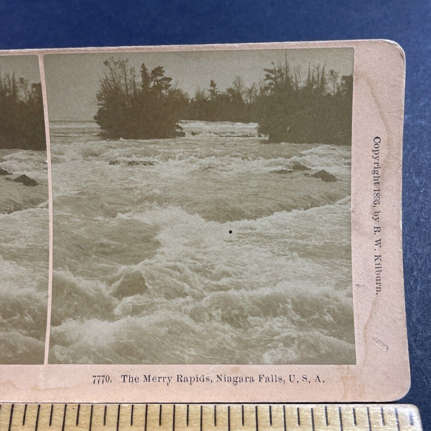 Antique 1893 Rapids At The Top Of Niagara Falls Stereoview Photo Card P1980-19