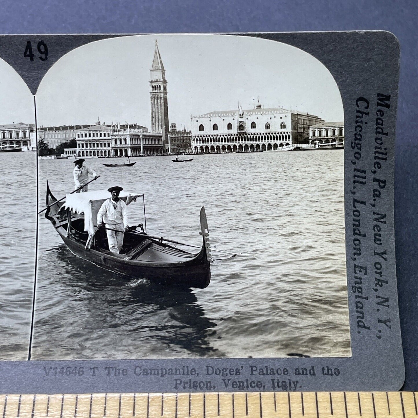 Antique 1910s The Jail Prison In Venice Italy Stereoview Photo Card P2729