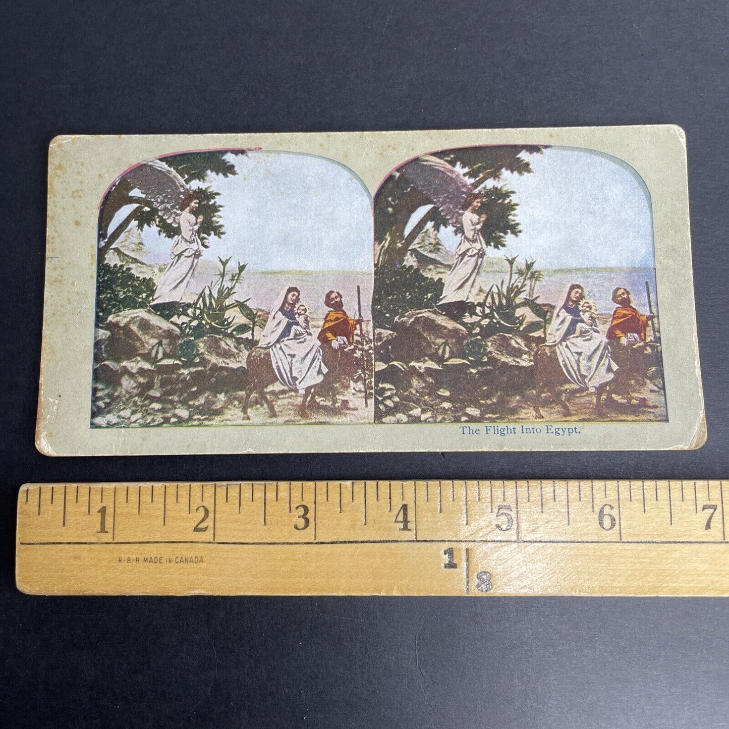 Antique 1902 Mary Mother Of Jesus Flees To Egypt Stereoview Photo Card P1069