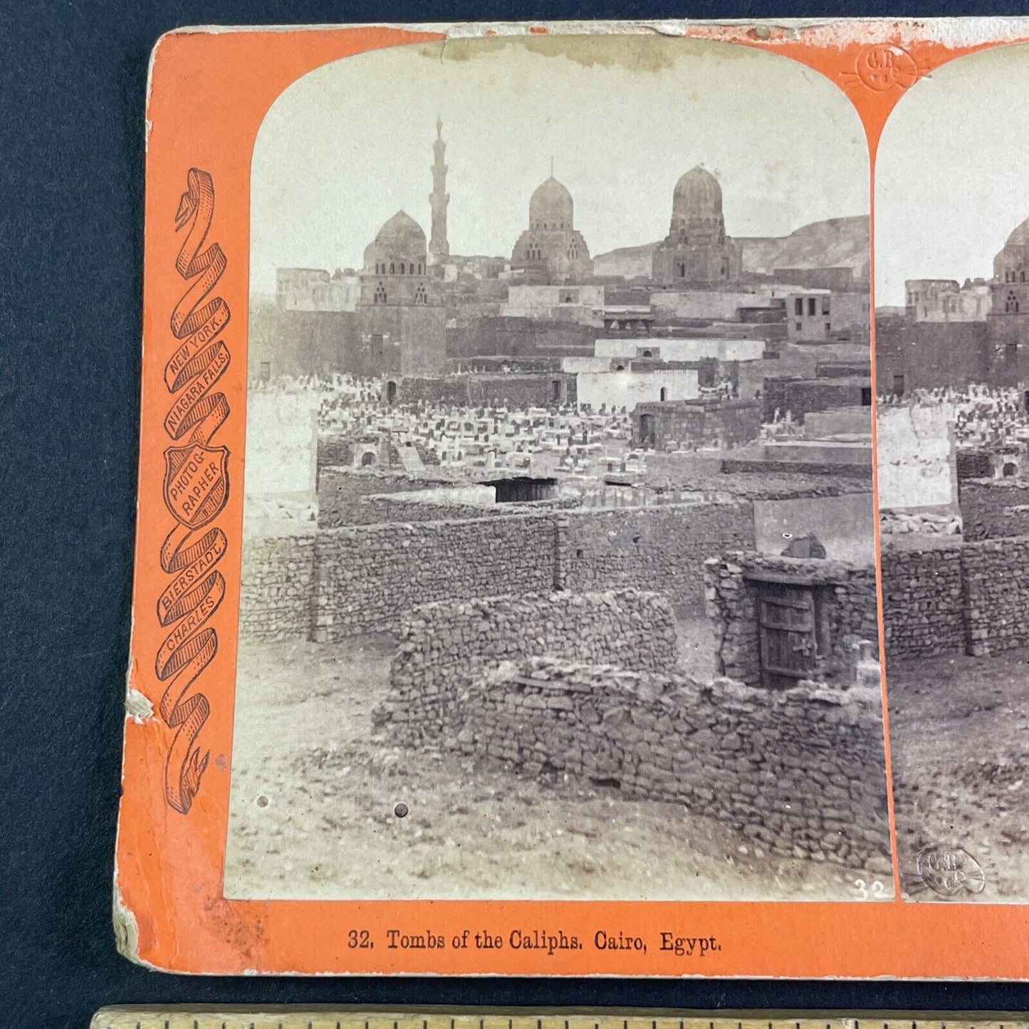 Tombs of the Caliphs Egypt Stereoview Charles Bierstadt Antique c1879 Y2412