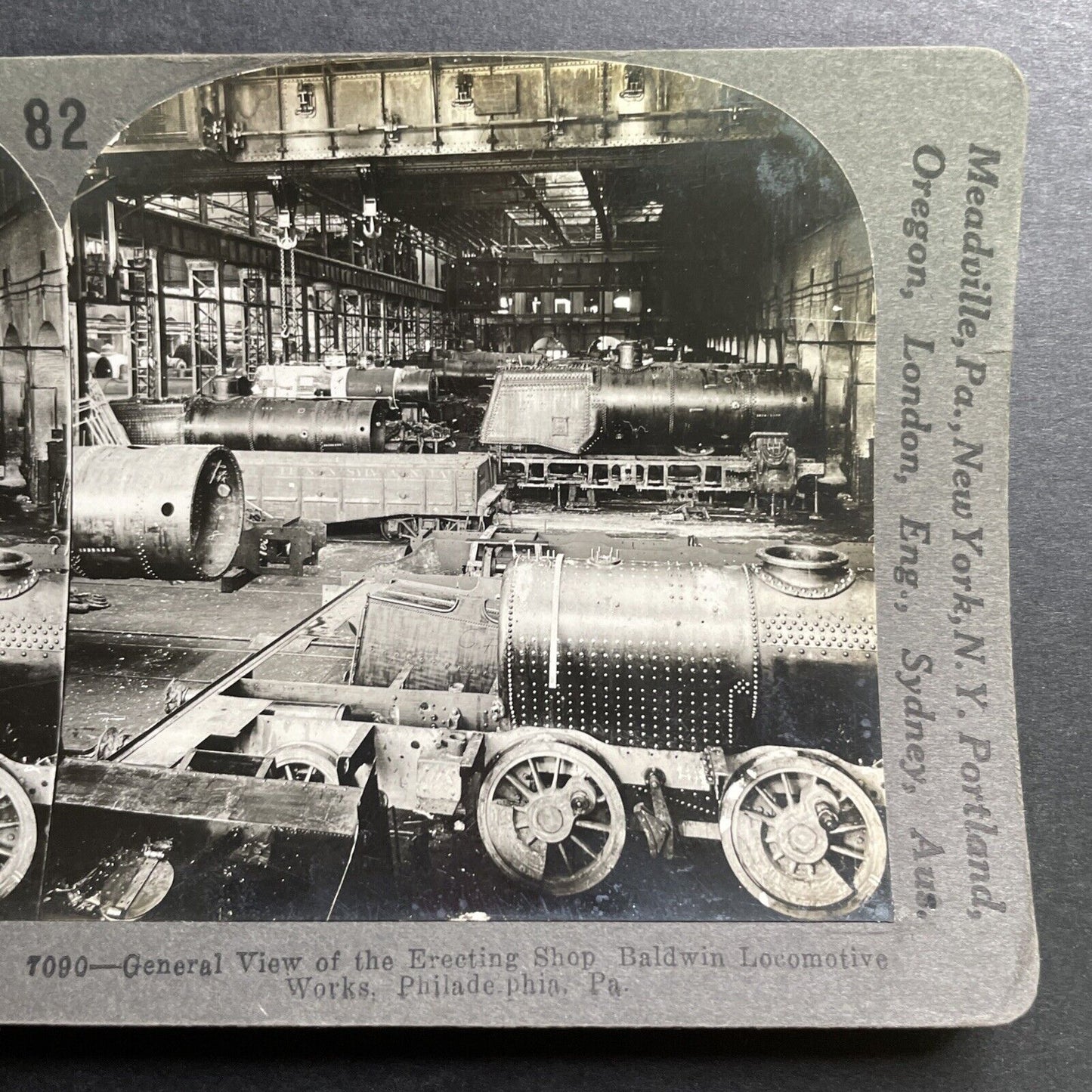 Antique 1918 Baldwin Train Factory Philadelphia Stereoview Photo Card P1435