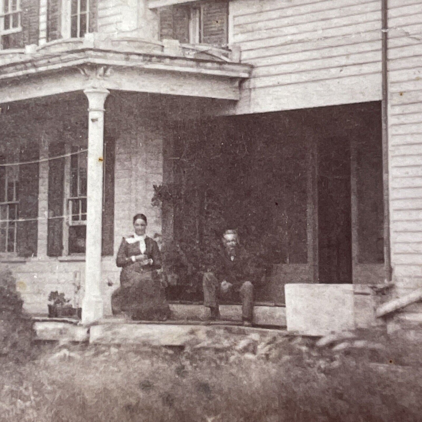 House in Lowell Massachusetts Stereoview Thaddeus A Aldrich Antique c1880s Y1756