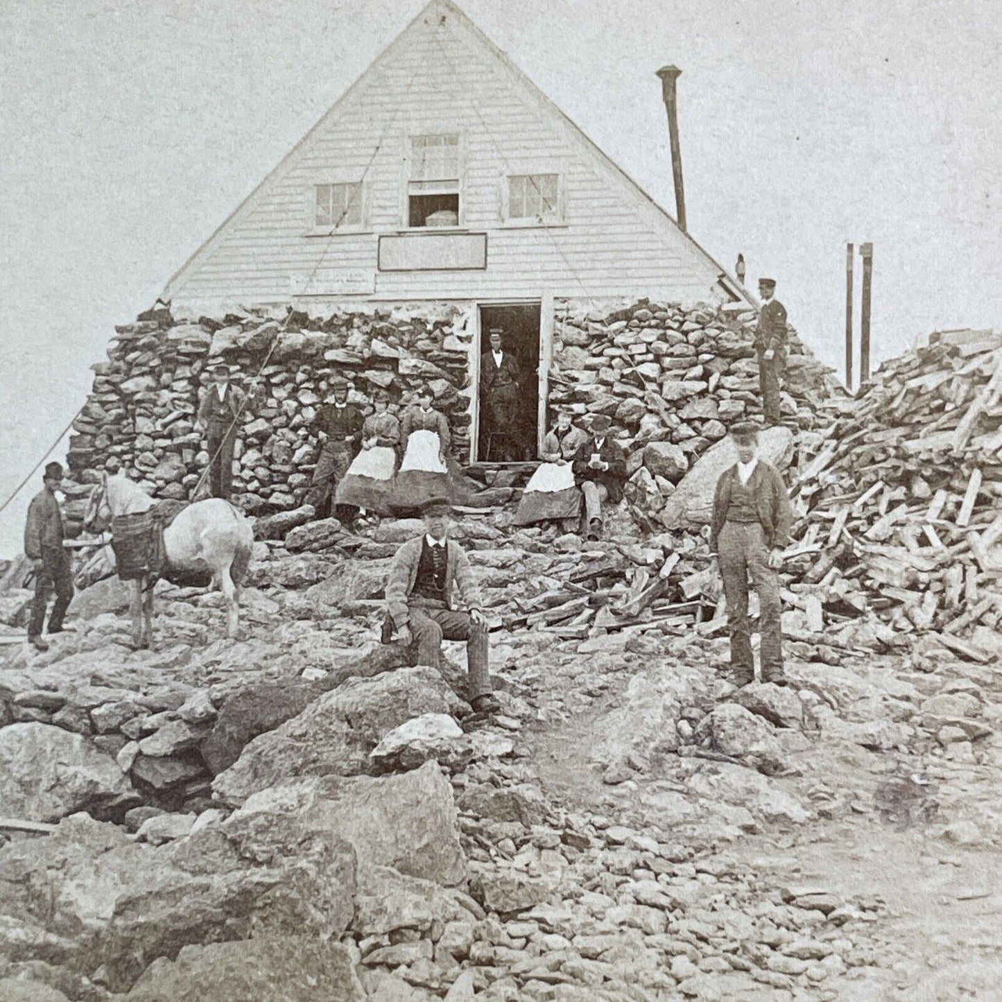 Tip-Top House Mount Washington Stereoview New Hampshire Antique c1872 X2859