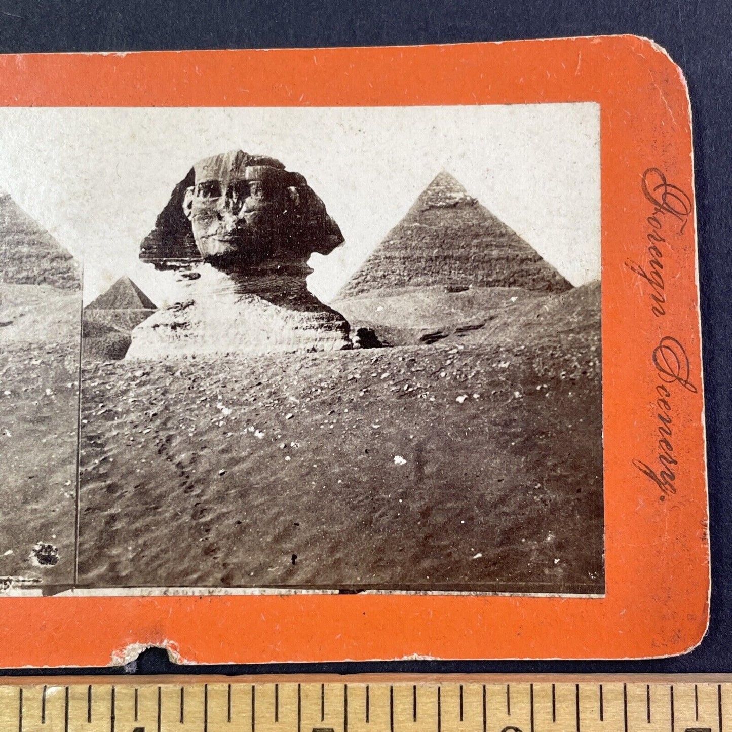 The Sphinx Unexcavated Stereoview Maxime Du Camp Antique c1849 RARE X2624