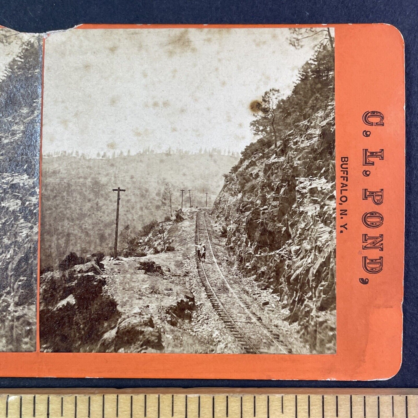 Cape Horn Pass Magra California Stereoview C.L. Pond Sierra Nevadas c1870s Y2507