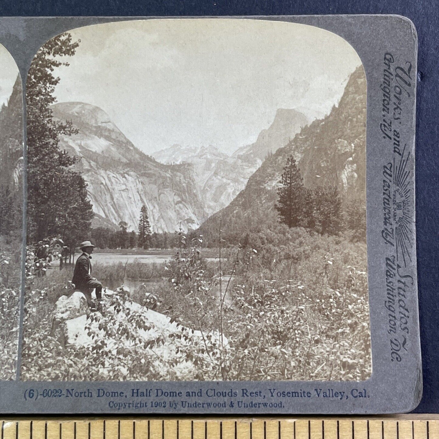 North Dome & Half Dome Yosemite Californa Stereoview Antique c1902 X3723