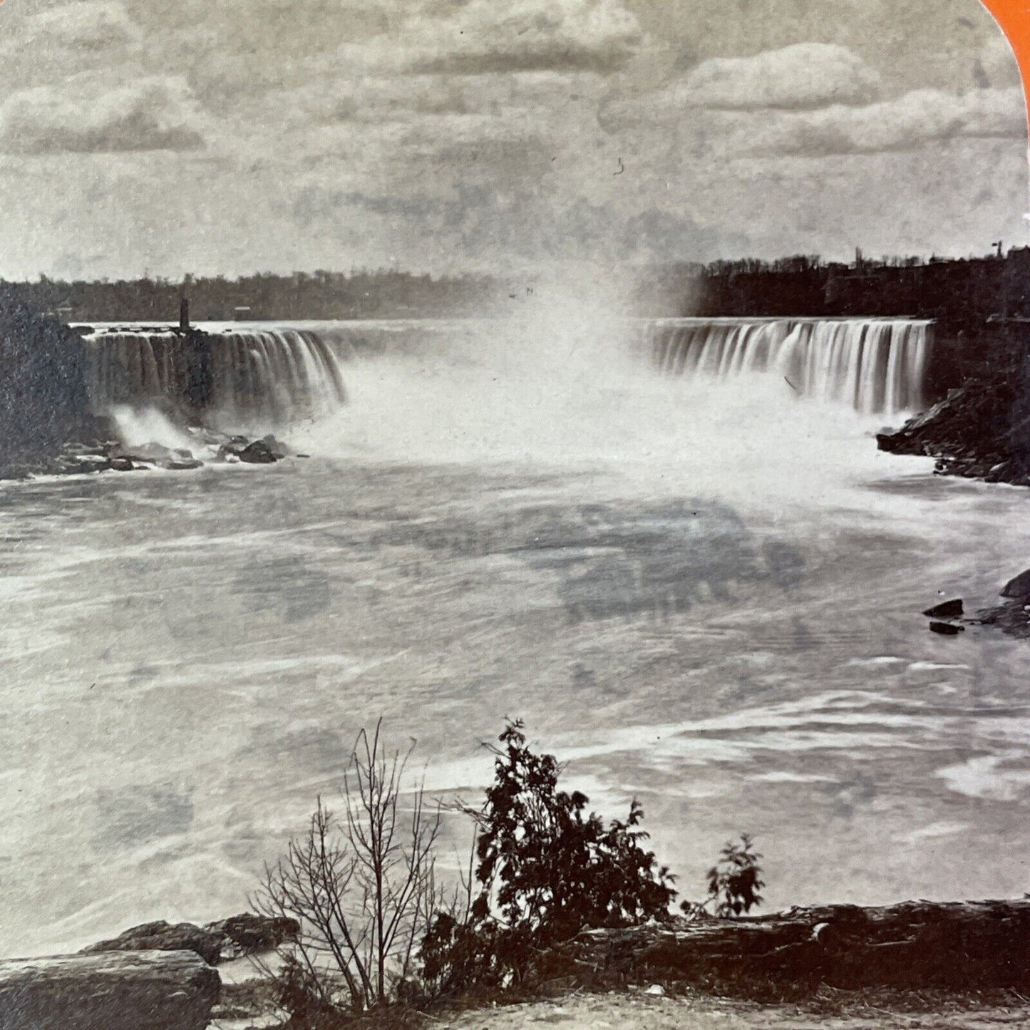 Horse Shoe Falls & Terrapin Tower Stereoview George Curtis Antique c1870s Y2506