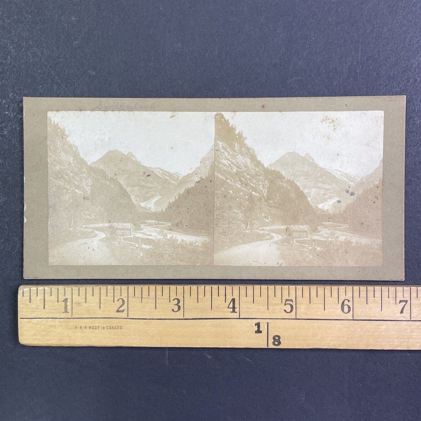 Grindelwald Village Switzerland Stereoview Antique c1855 Y1115