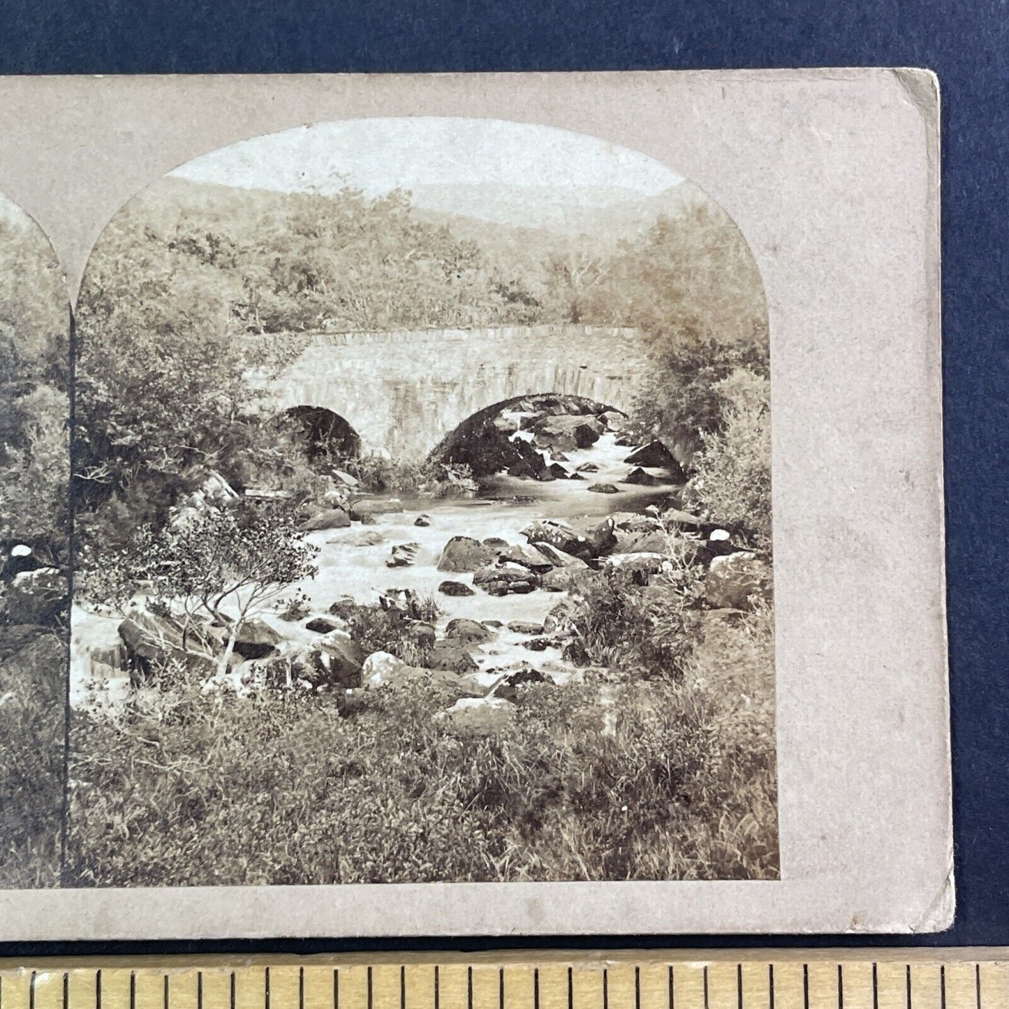 Bridge on the Galway River Ireland Stereoview Early Photo Antique c1855 X3771