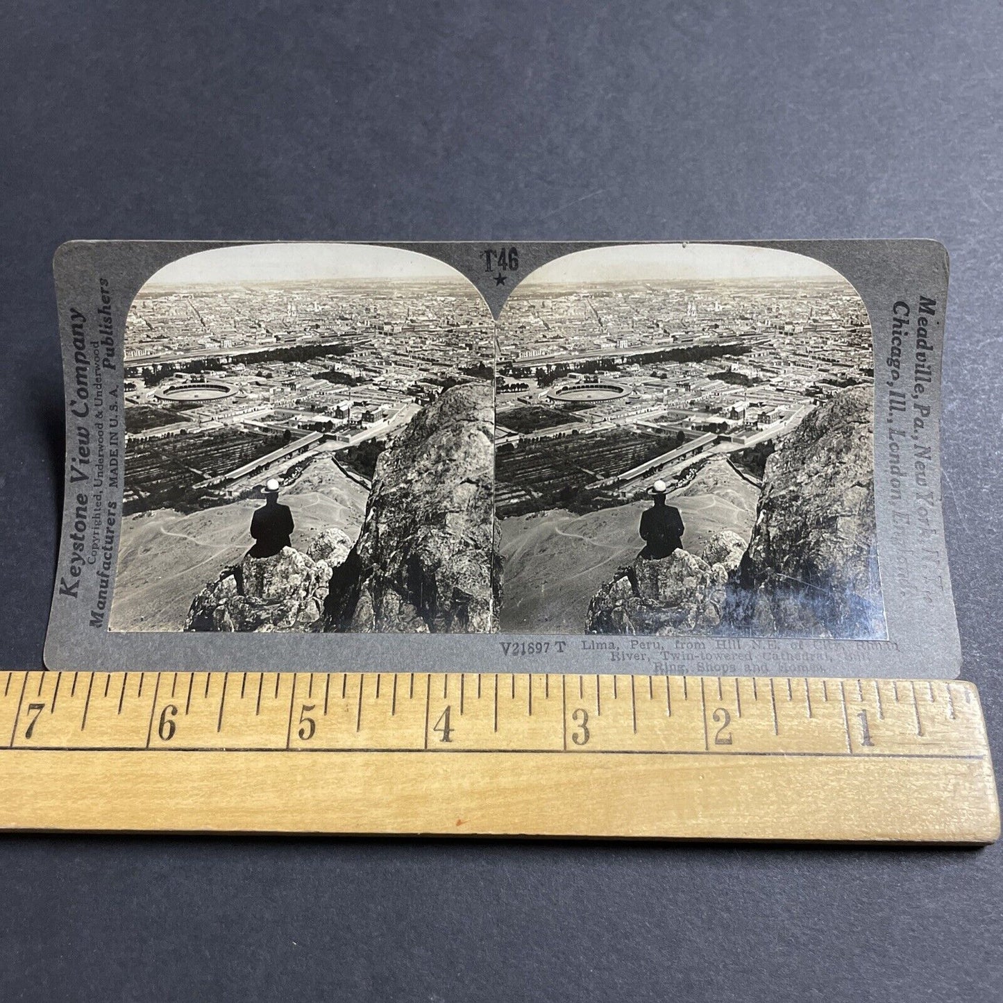 Antique 1920s Lima Peru City View Stereoview Photo Card P5056