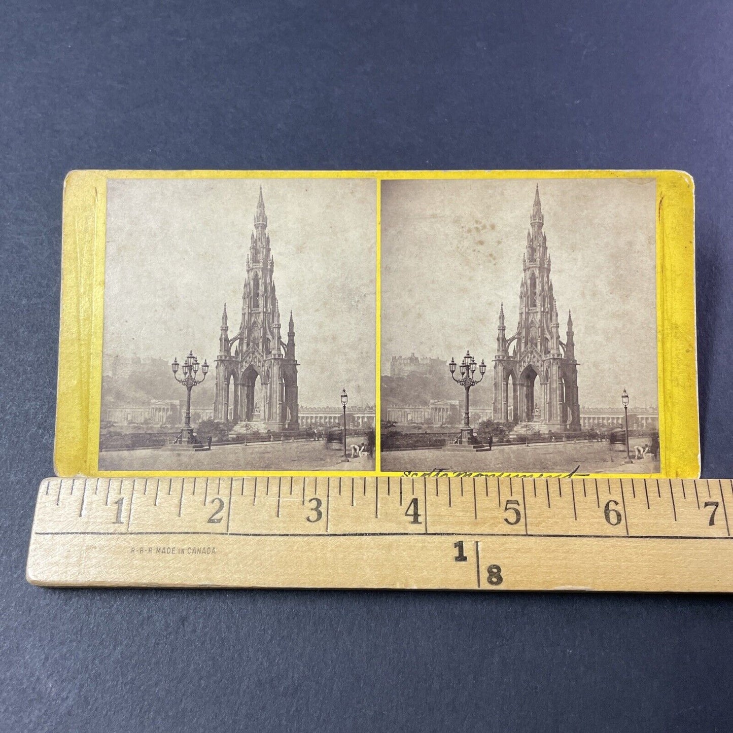 Antique 1870s Sir Walter Scotts Monument Edinburgh Stereoview Photo Card P381-12