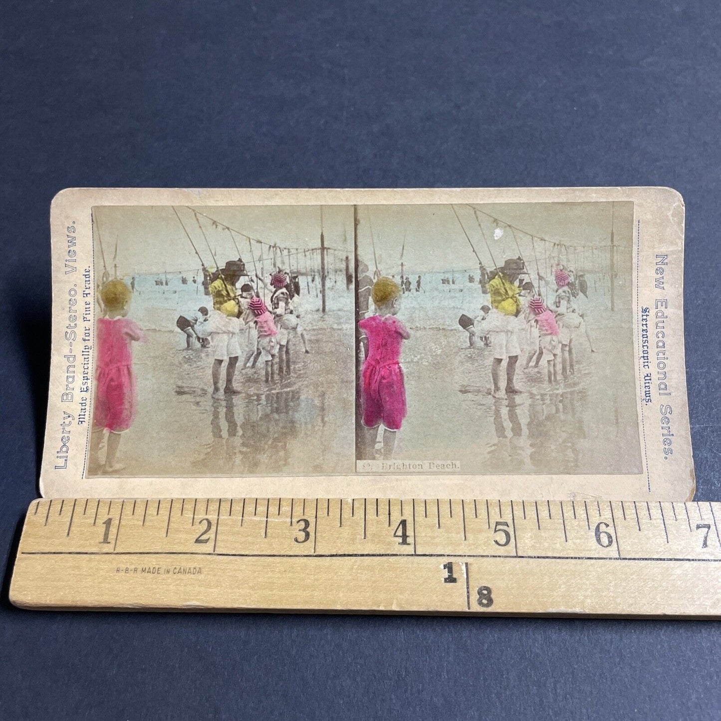 Antique 1880s Children At Brighton Beach England Stereoview Photo Card P4551