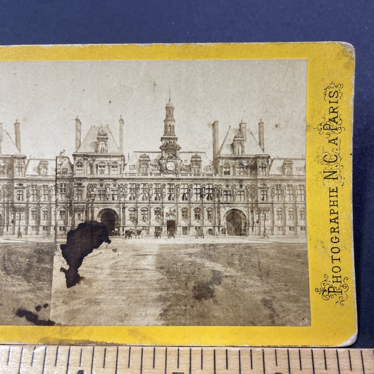 Antique 1870s Hotel De Ville Paris France Stereoview Photo Card V3334