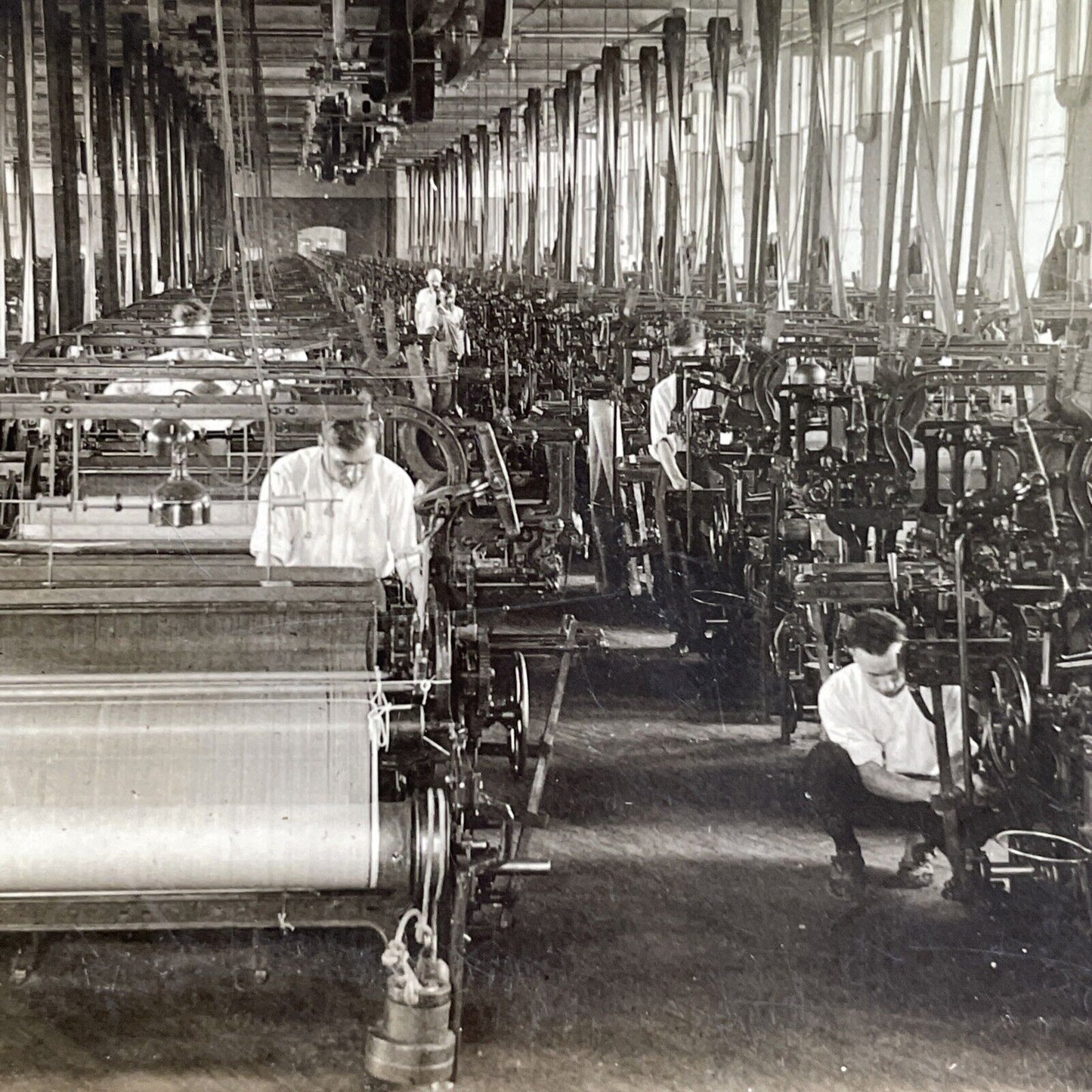 Antique 1909 Silk Factory Paterson New Jersey Stereoview Photo Card P1776