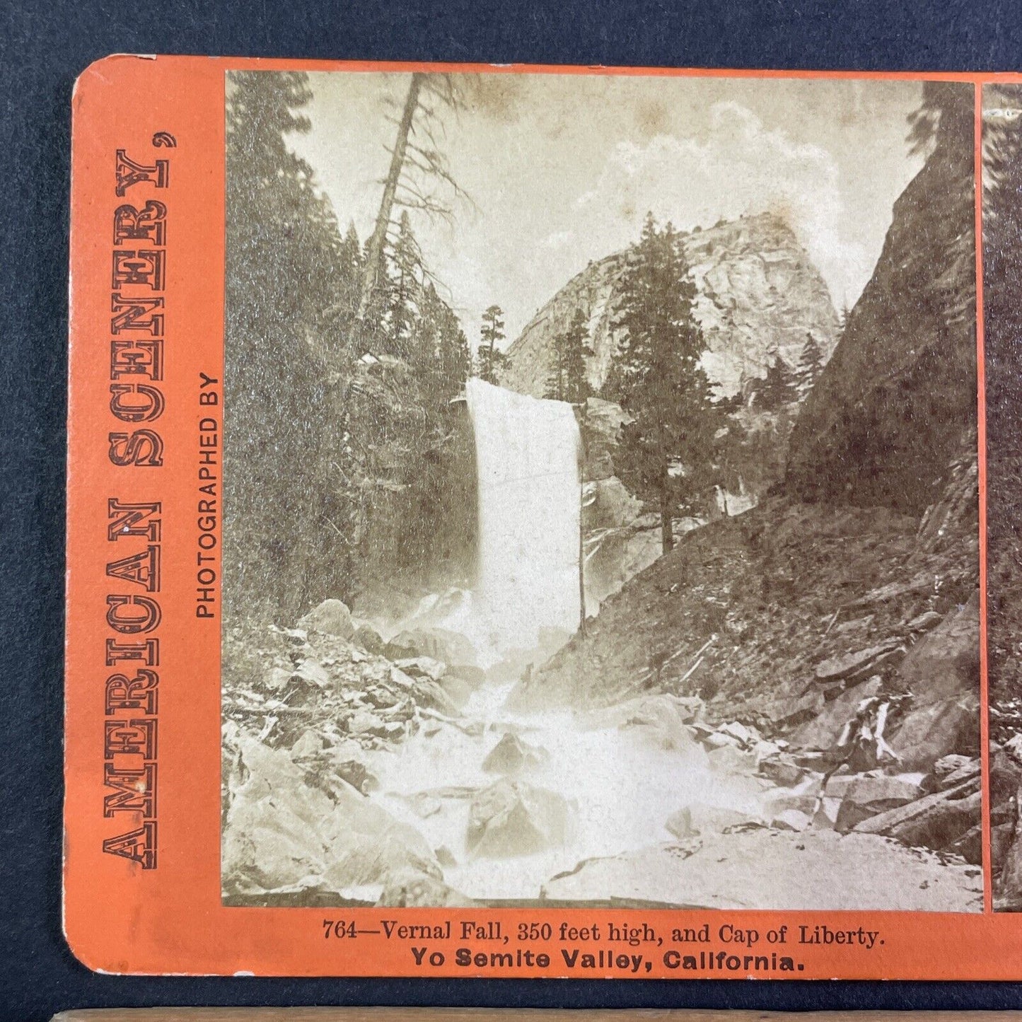 Vernal Falls Yosemite California Stereoview C.L. Pond Antique c1870 Y2541