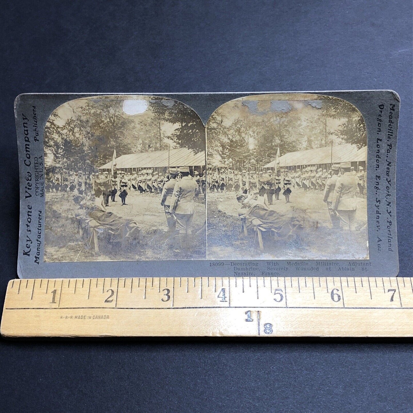 Antique 1916 Severely Wounded Soldiers France WW1 Stereoview Photo Card P2012