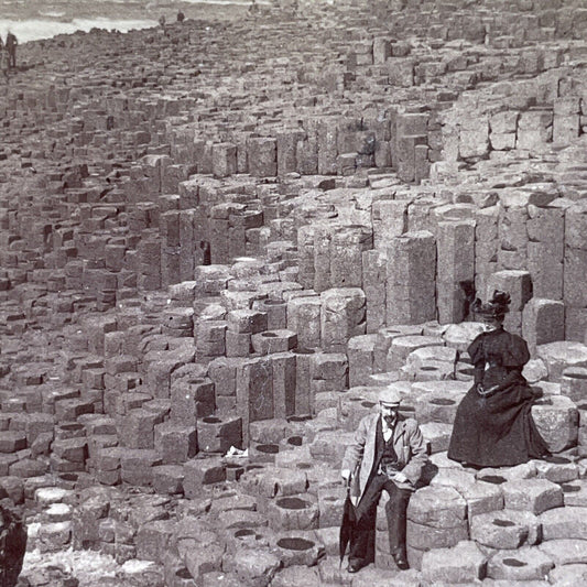 Antique 1899 Giant's Causeway Northern Ireland Stereoview Photo Card P2389