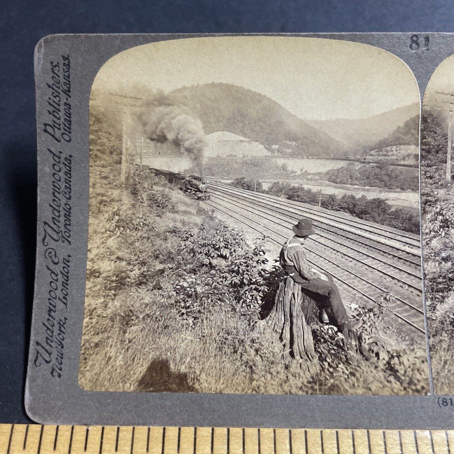 Antique 1909 Pennsylvania Railroad In Allegheny Stereoview Photo Card P5017