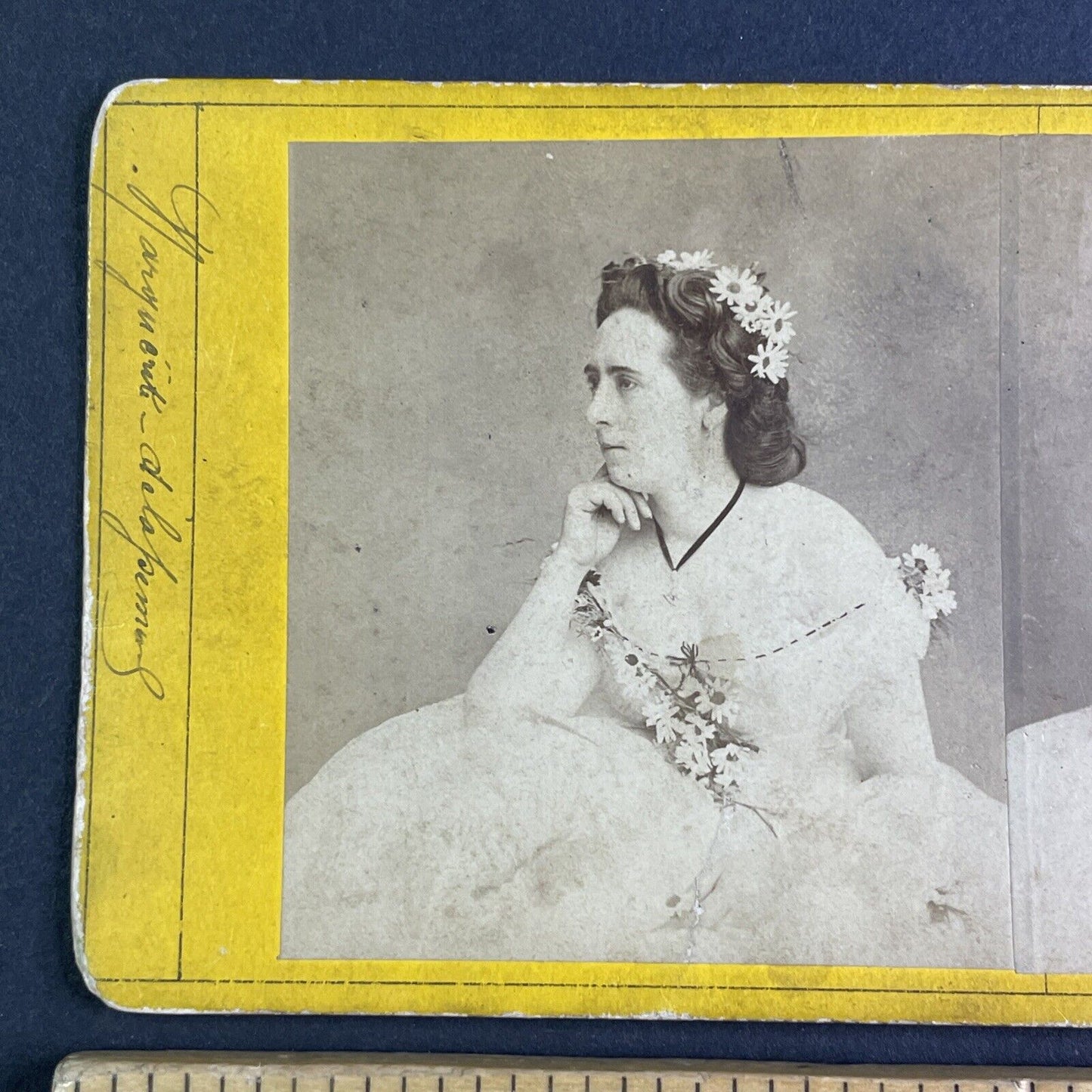 Actress Marguerite French Celebrity Stereoview Vaury & Cie Antique c1865 X3585