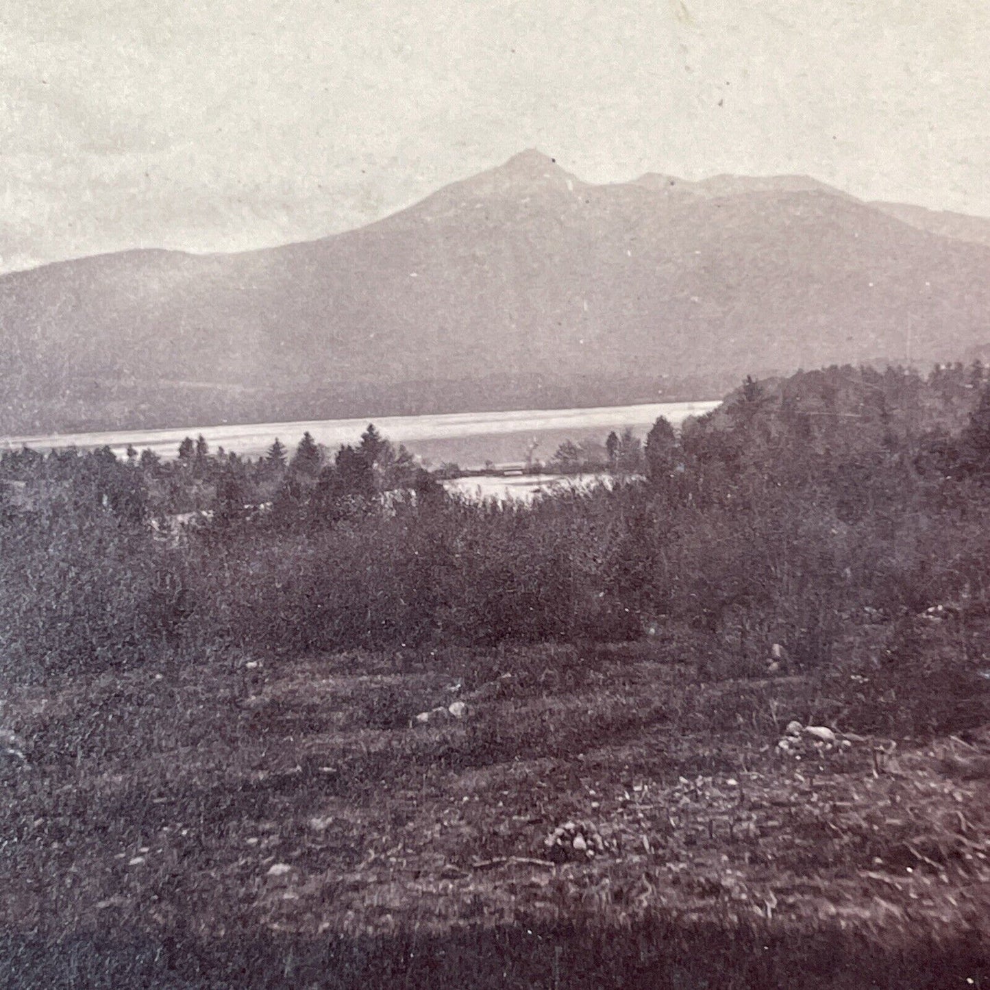 Chocorua Lake Pequawket Stereoview NH Photo AB Hoag Antique c1872 X895