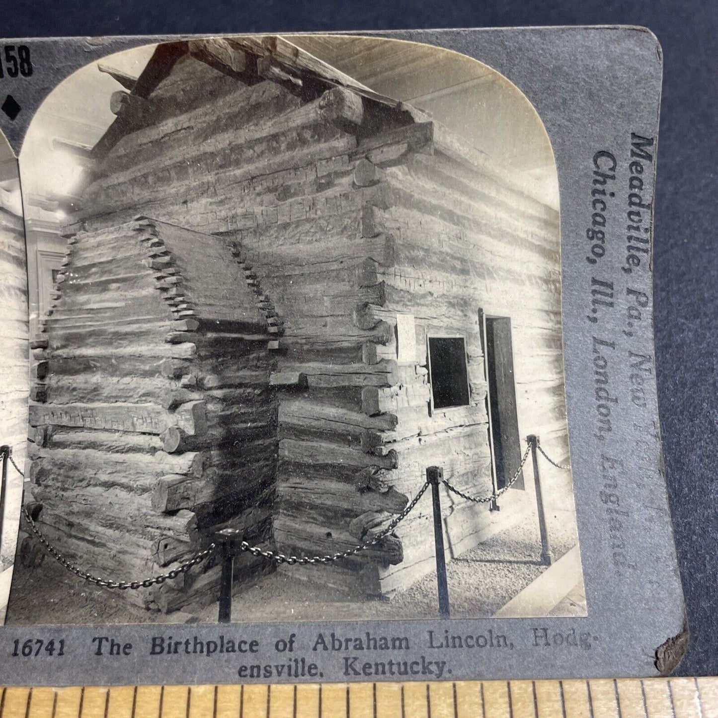 Antique 1910s Abraham Lincoln Place Of Birth Kentucky Stereoview Photo Card 4926