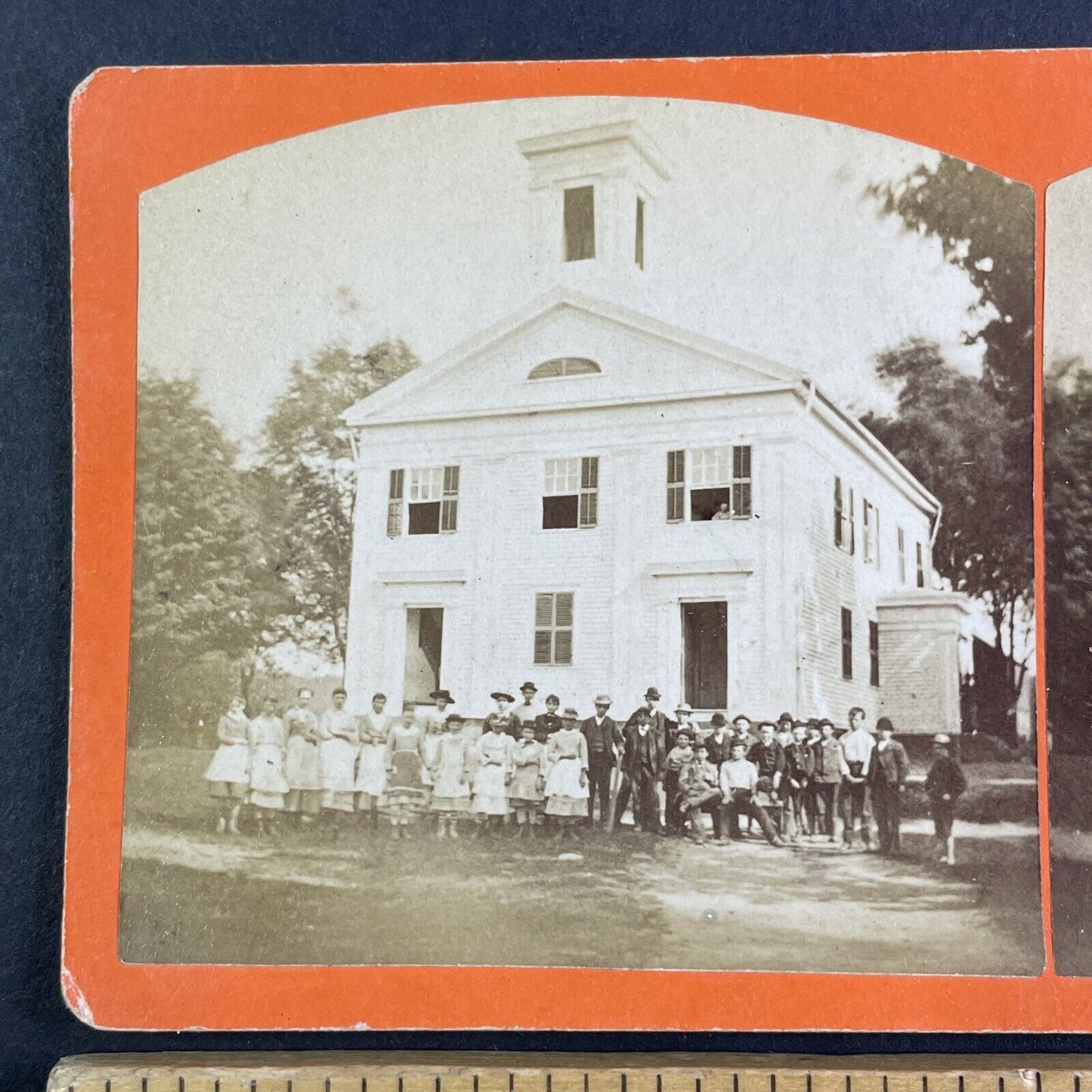 Boys and Girls Seminary New Hampshire or Vermont Stereoview Antique c1860s Y2558