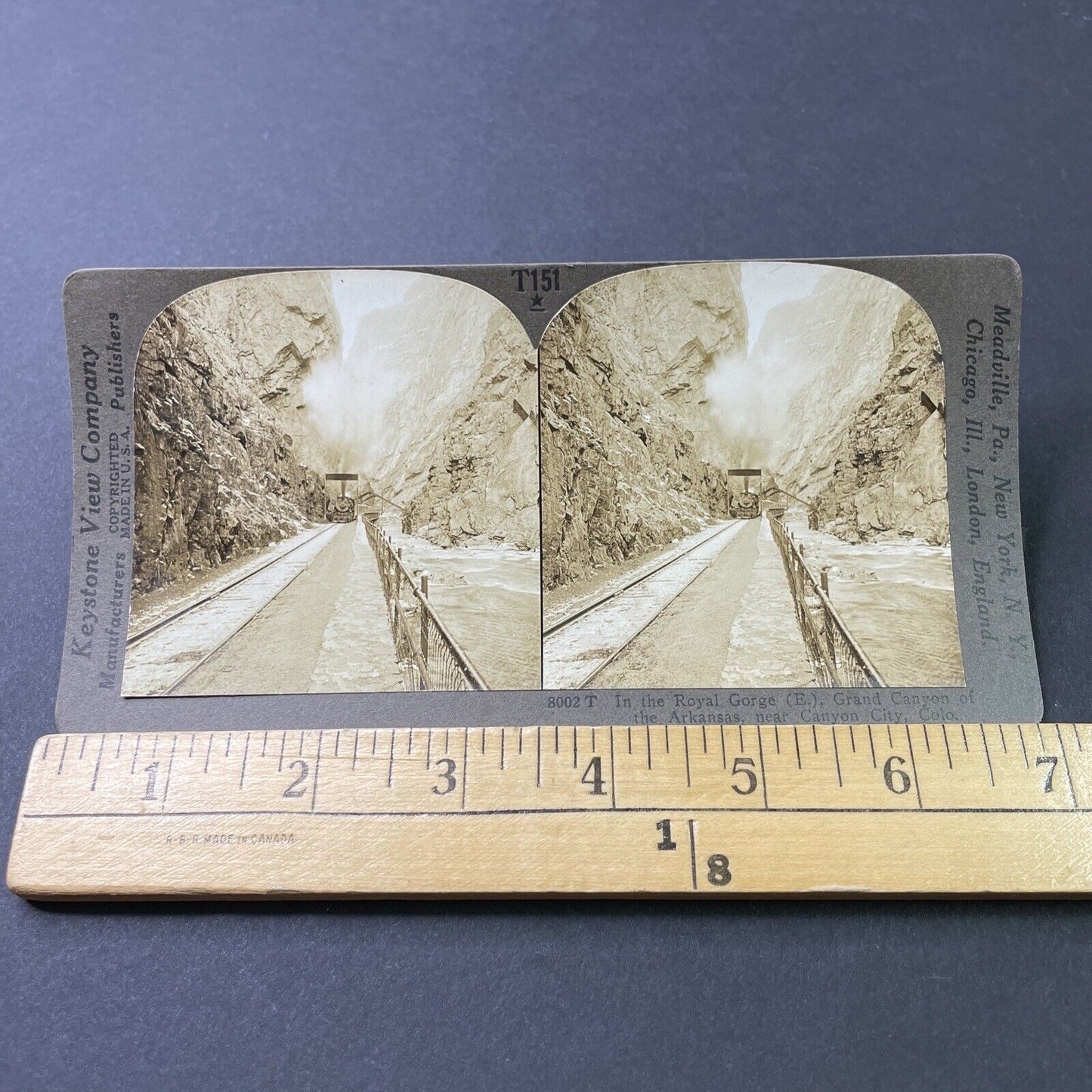 Antique 1909 Gorge Railway Canyon City Colorado Stereoview Photo Card P3060