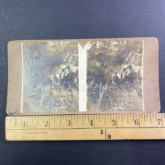 Copper Mountain Colorado Open Pit Prospectors Stereoview Antique c1870s X1910