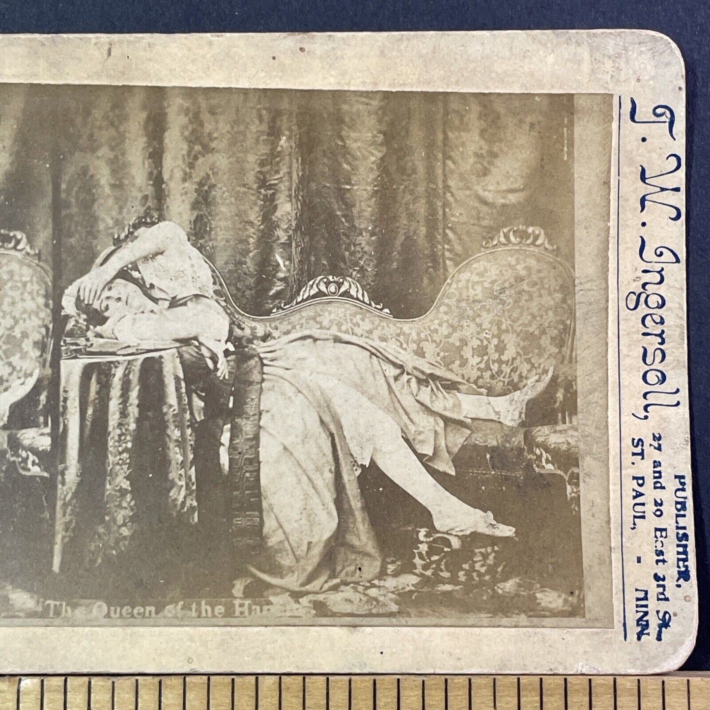 Risque Nude Topless Woman Queen Of The Harem Stereoview Antique c1880 X1257