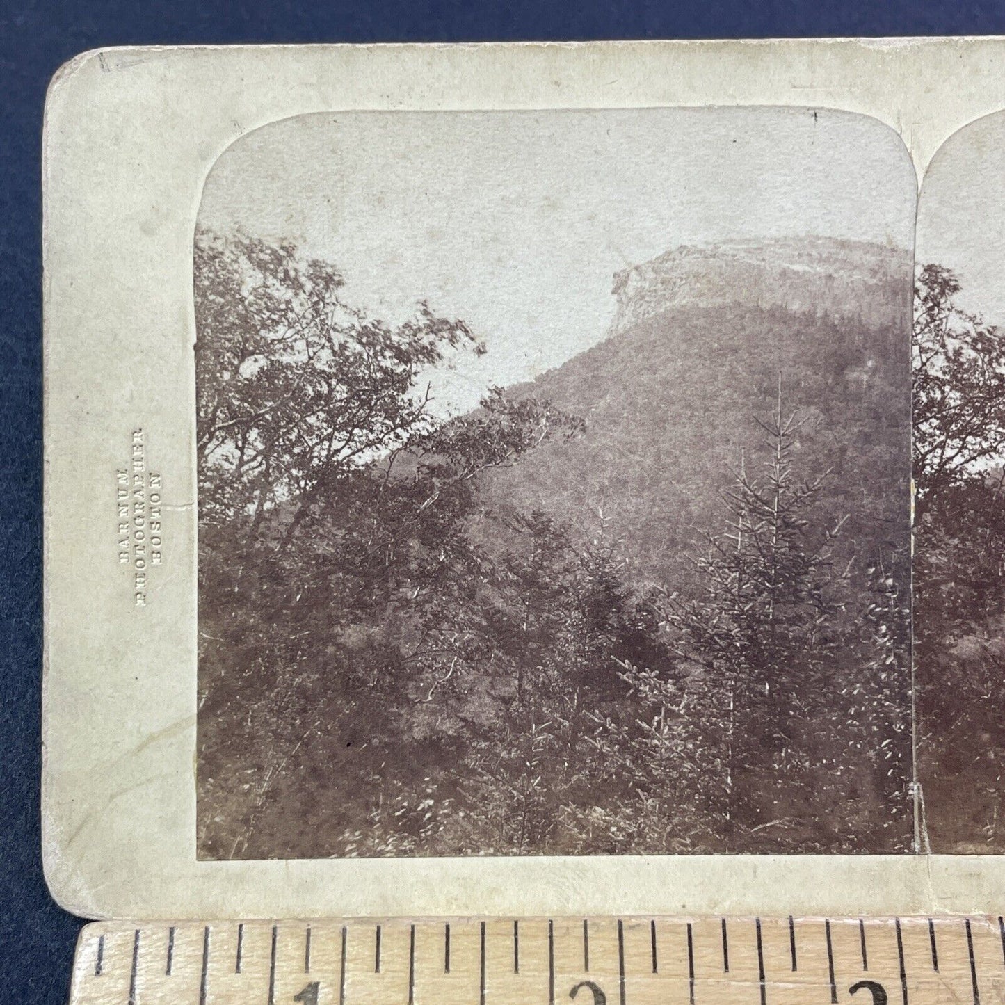 Antique 1860s Old Man Of The Mountain New Hampshire Stereoview Photo Card V1781