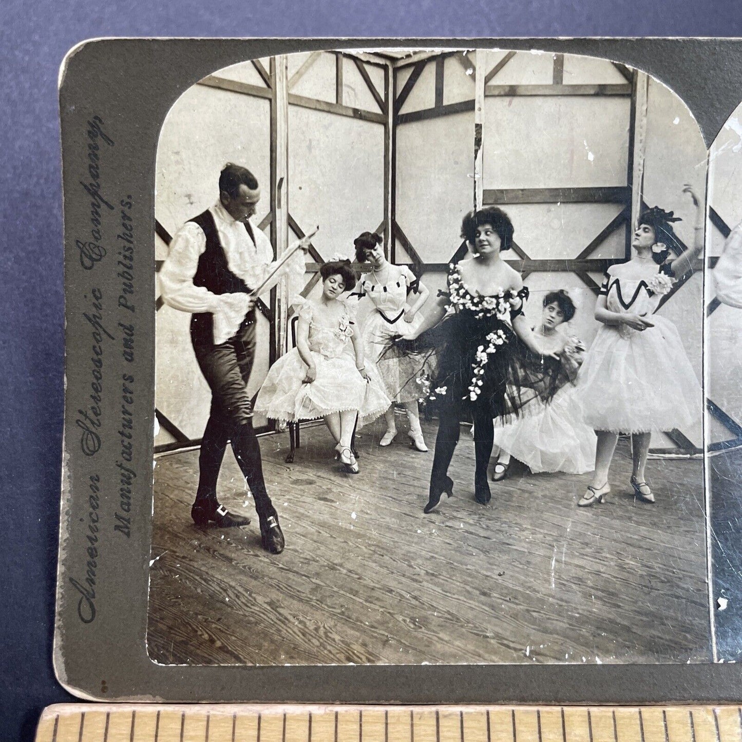 Antique 1903 Ballerinas At Russian School Of Ballet Stereoview Photo Card P3556