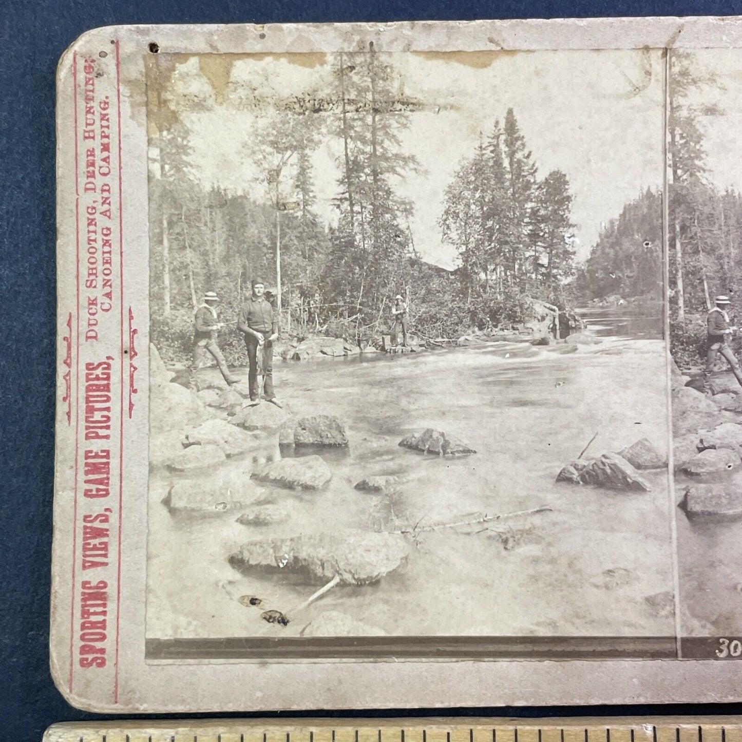 Truman Ward Ingersoll Self-Portrait Stereoview Brule River? Antique c1880s Y041