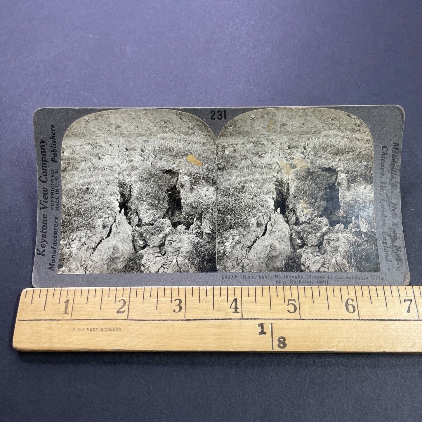 Antique 1910s Earthquake Crack Berkeley California Stereoview Photo Card P3570