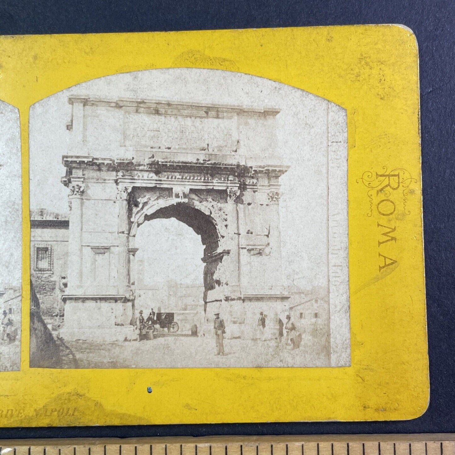 Arch of Titus in Rome Italy Stereoview Robert Rive Antique c1865 Y1426