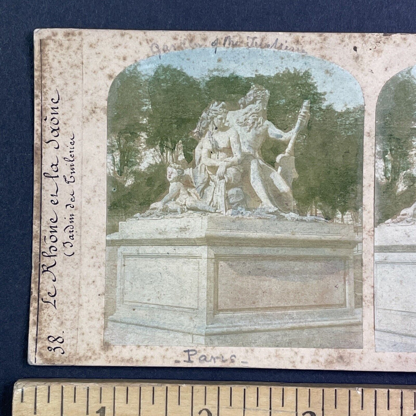 La Loire et le Loiret Statue Stereoview Paris France Antique c1860s Y1003