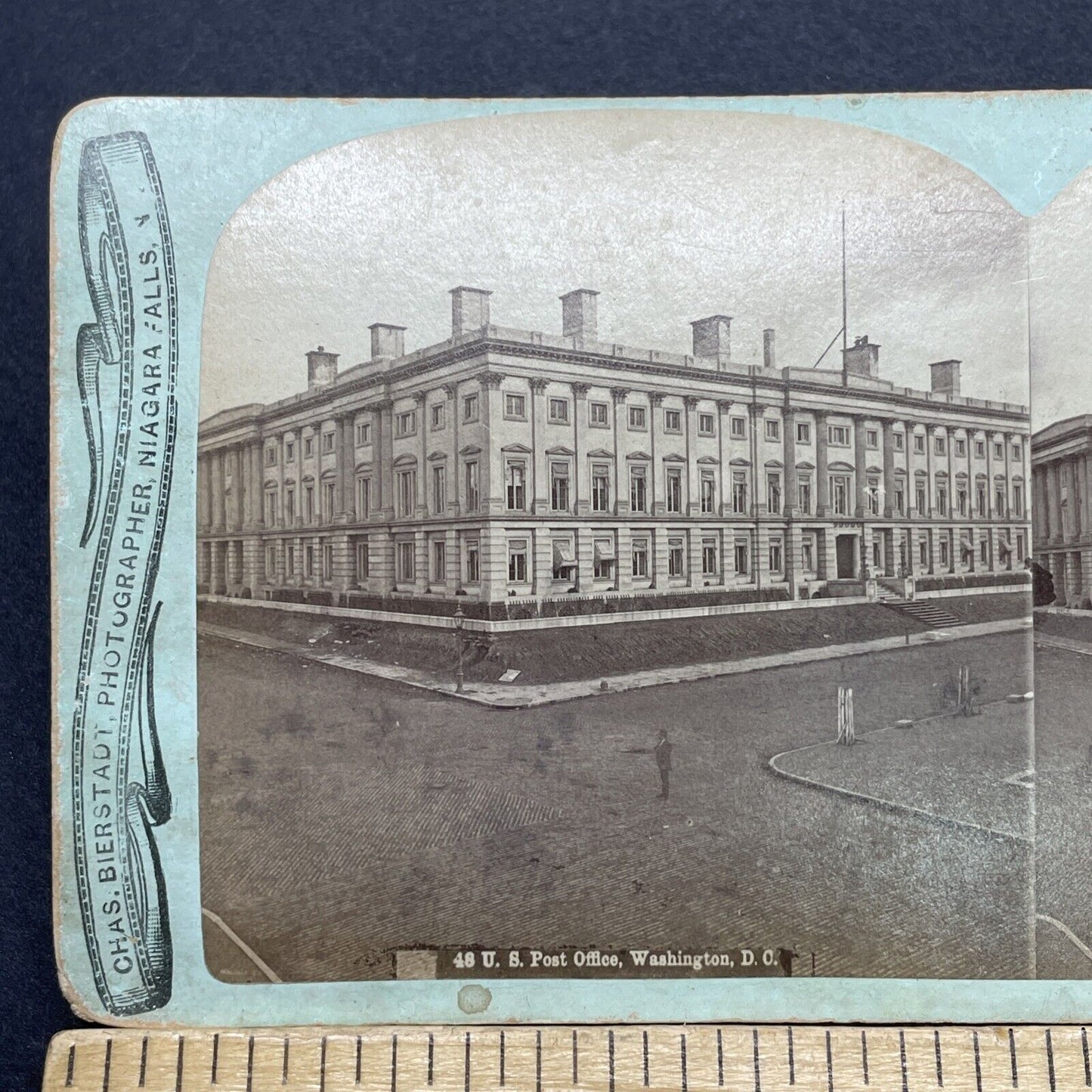 Antique 1870s USPS Post Office Washington DC Stereoview Photo Card V1745