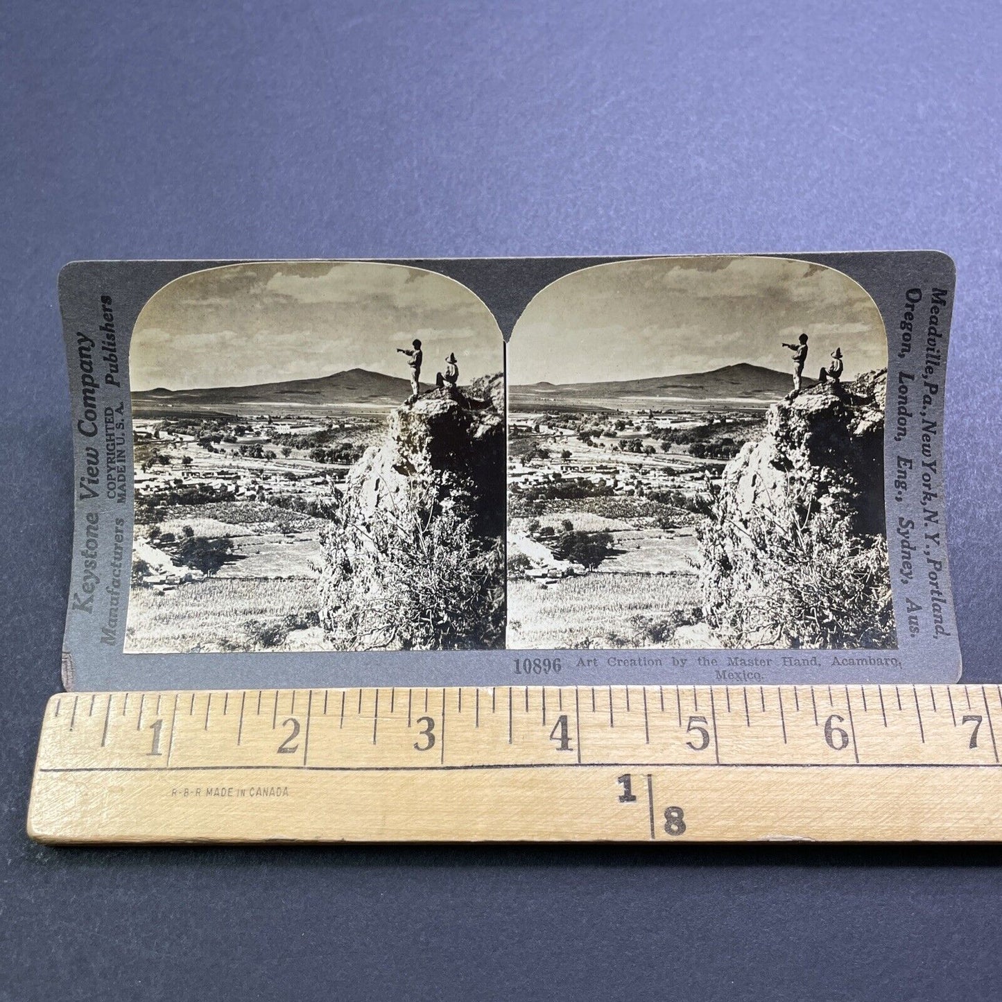 Antique 1909 Daredevils At The Cliff Edge Mexico Stereoview Photo Card V2873