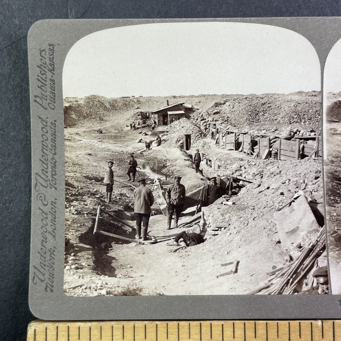 Russian Trench Before Surrender Stereoview Russia-Sino War Antique c1905 X3812